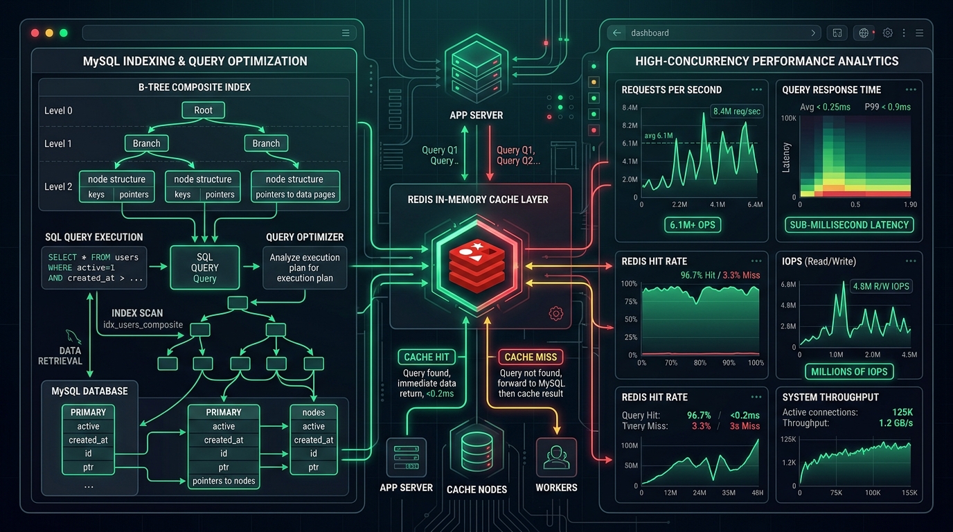 MySQL and Redis Database Scaling Architecture